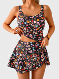 Emoswim - Tankini Badeanzug für Damen Bauchweg Zweiteilige Bademode High Waist Tanktop mit Baderock