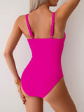 Emoswim - Damen Badeanzug Sexy Transparentes Mesh Bauchweg Bademode Überkreuzte Twist-Front Bademode