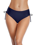 Emoswim - Women's Swim Bottom Cheeky Design And Side Tie-Navy Blue