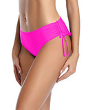 Emoswim - Stylish Side Tie Bikini Bottom For Teen Girls-Neon Pink