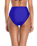 Emoswim - High Waisted High Cut Bikini Bottoms For Women-Royal Blue