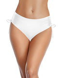 Emoswim - Bathing Suit Cheeky Swim Bottom Side Tie Bikini Bottom-White