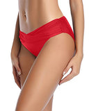 Emoswim - Women's Full Coverage V Cut Swimsuit Bottoms-Red