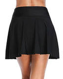 Emoswim - Tummy Control A-Line High Waisted Swim Skirt-Black