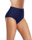 Emoswim - Fully Inner Lined Swim Bottoms Tummy Control Swimsuit Bottoms-Navy Blue