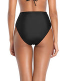 Emoswim - Retro High Cut Bikini Bottoms Tummy Control For Women-Black