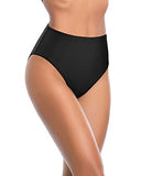 Emoswim - Retro High Cut Bikini Bottoms Tummy Control For Women-Black