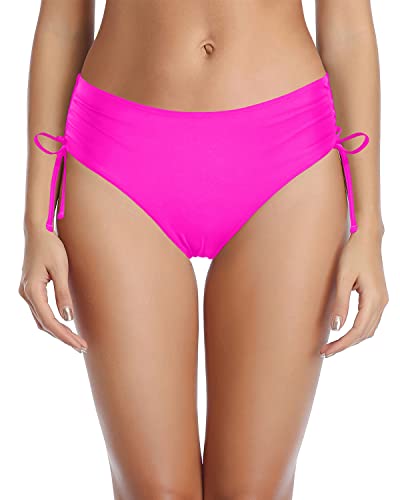Emoswim - Stylish Side Tie Bikini Bottom For Teen Girls-Neon Pink