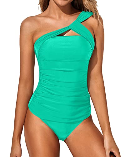 Emoswim - Women's 2 Piece Tankini Tummy Control & Ruched Design-Green