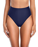 Emoswim - Tummy Control High Cut Bikini Bottoms For Women-Navy Blue