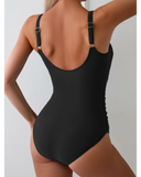 Emoswim - Women's One Piece Swimsuit Tummy Control Slimming Bathing Suit Cutout Tie Knot Swimwear-Black