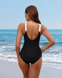 Emoswim - Women Tummy Control One Piece Swimsuit - Push Up Bathing Suit Full Coverage Slimming Swimwear