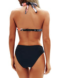 Emoswim - Women Two Piece Bathing Suits Push Up Bikini Set Halter Swimsuit Vintage Swimwear