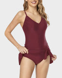 Emoswim - Women's Tummy Control Slim Fit One Piece Swimsuit-Red