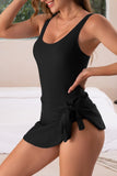Emoswim - One Piece Swimdress Swimsuits for Women Tummy Control Swim Dresses Skirt Bathing Suit-Black