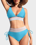 Emoswim - High Waist Bauchweg Colorblock Bikini-Sets