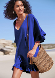 Emoswim - Einfarbiges V-Ausschnitt Cover-Up