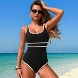 Emoswim - Boho Badeanzug für Damen High Waist Bauchweg Cut-Out Vintage Badeanzug Bademode