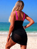 Emoswim - Damen Badekleid Cut-Out Bauchweg Badeanzug mit Rock