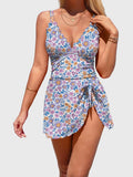 Emoswim - Womens One Piece Swimsuit Tummy Control Bathing Suit Scalloped Modest Tie Knot Swim Dress