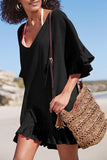 Emoswim - Einfarbiges V-Ausschnitt Cover-Up