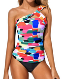 Emoswim - Tummy Control Swimsuit 2 Piece Tankini Bathing Suits For Women Shorts-Aqua