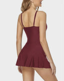 Emoswim - Women's Tummy Control Slim Fit One Piece Swimsuit-Red