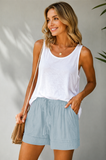 Emoswim - Damen Shorts mit Kordelzug Sommer Elastischer Bund Casual Leichtgewichtig mit Taschen