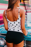 Emoswim - Gepunktetes Vorne gebundenes Blouson Tankini-Set