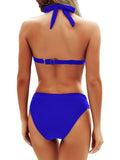 Emoswim - Women Two Piece Bathing Suits Push Up Bikini Set Halter Swimsuit Vintage Swimwear
