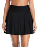 Emoswim - Tummy Control A-Line High Waisted Swim Skirt-Black