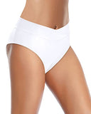 Emoswim - Women's Cheeky High Waisted V Cut Bikini Bottoms-White
