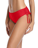 Emoswim - Flattering Side Tie Bikini Bottom For Ladies-Red