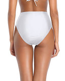 Emoswim - Women's High Leg High Waist Swim Bottoms-White