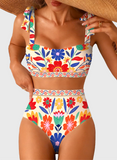 Emoswim - Women's Tie Shoulder Bikini Sets 2 Piece Striped Swimsuits High Waisted Bathing Suits