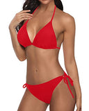 Emoswim - 2 Piece Boho Style Cheeky Triangle Bikini Bathing Suit-Red