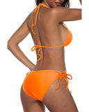 Emoswim - Adjustable Ties Two Piece Bikini Sets For Women-Orange