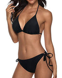 Emoswim - Two Piece Halter Cheeky Triangle Bikini Bathing Suit-Black