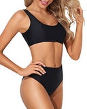 Emoswim - Two Piece Bikini Set For Women Sports Two Piece Bikini For Women-Black