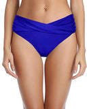 Emoswim - V Cut Swimsuit Bottoms High Cut Bathing Suit Bottoms For Curvy Women-Royal Blue