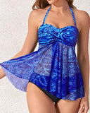 Emoswim - Flattering Flyaway Tankini Women's Two Piece Bathing Suits with Halter Bandeau Top