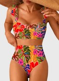 Emoswim - Women's Tie Shoulder Bikini Sets 2 Piece Striped Swimsuits High Waisted Bathing Suits