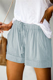 Emoswim - Damen Shorts mit Kordelzug Sommer Elastischer Bund Casual Leichtgewichtig mit Taschen