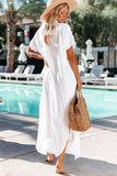 Emoswim - Weißer einfarbiger langer Sonnenschutz-Cardigan Cover-Up