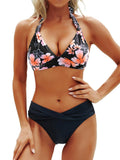 Emoswim - Women Two Piece Bathing Suits Push Up Bikini Set Halter Swimsuit Vintage Swimwear