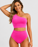 Emoswim - High-Waist One-Shoulder Bauchweg Bikini-Set