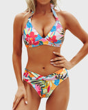 Emoswim - Women Two Piece Bathing Suits Push Up Bikini Set Halter Swimsuit Vintage Swimwear
