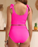 Emoswim - Zweiteiliger High Waist Badeanzug Damen Bauchweg Bikini Bedeckende Bademode