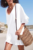 Emoswim - Einfarbiges V-Ausschnitt Cover-Up